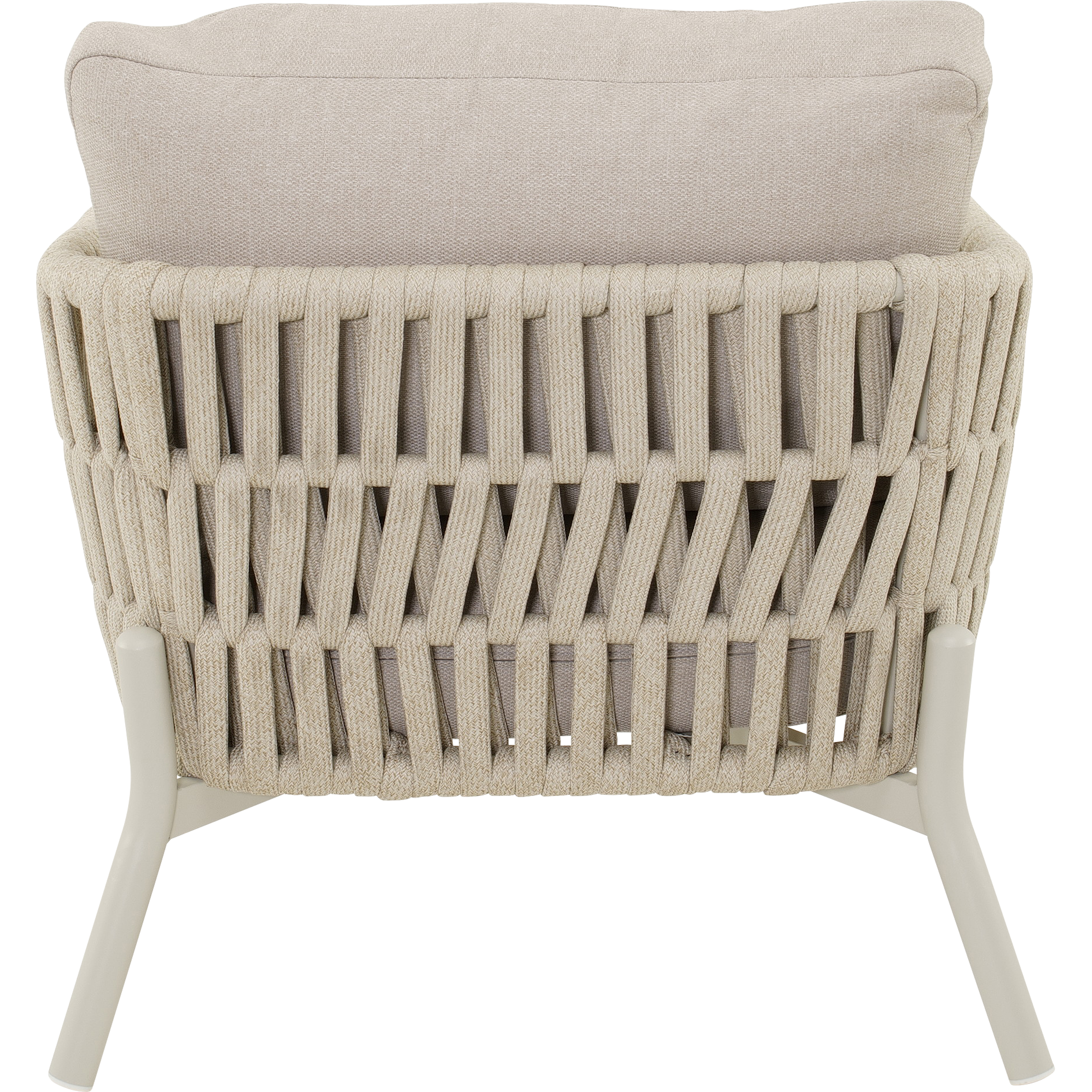 Dining Lounge Set DAVOS & BURGOS – Aluminium, Rope & Sintered Stone, Beige