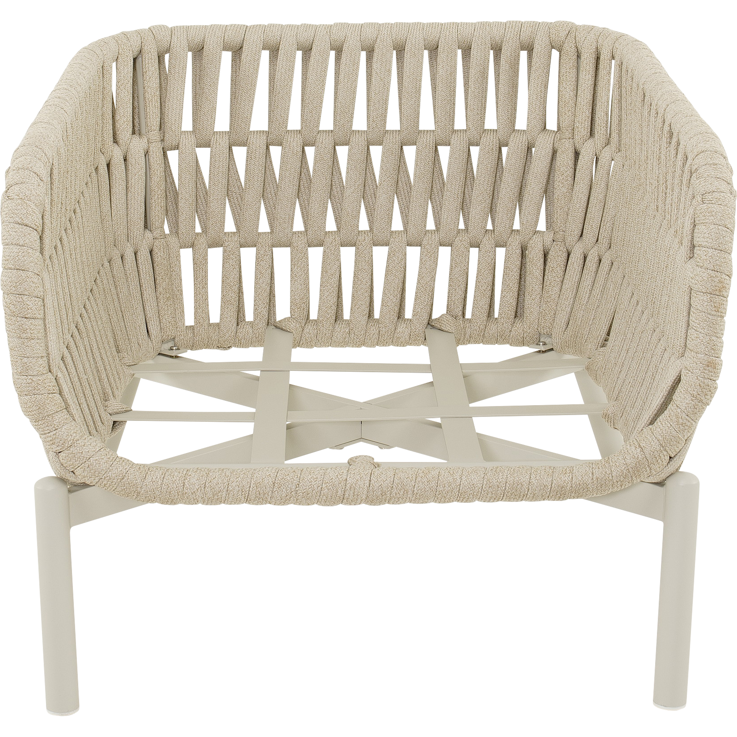 Dining Lounge Set DAVOS & BURGOS – Aluminium, Rope & Sintered Stone, Beige
