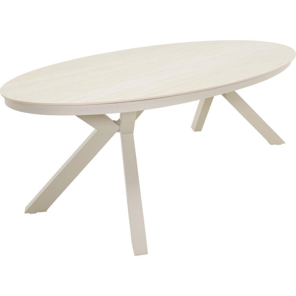 Dining Lounge Set DAVOS & BURGOS – Aluminium, Rope & Sintered Stone, Beige